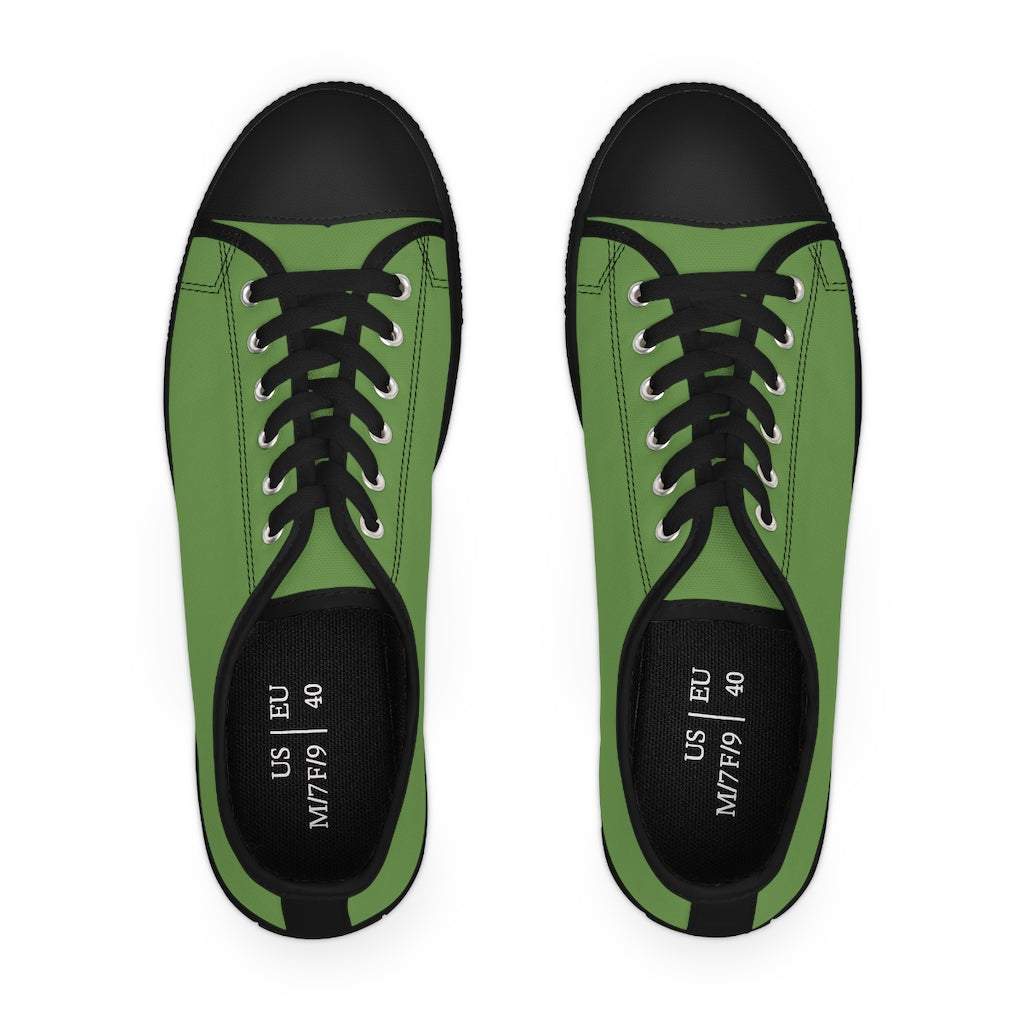 klasneakers Women's Canvas Low Top Solid Color Sneakers - Dark Olive