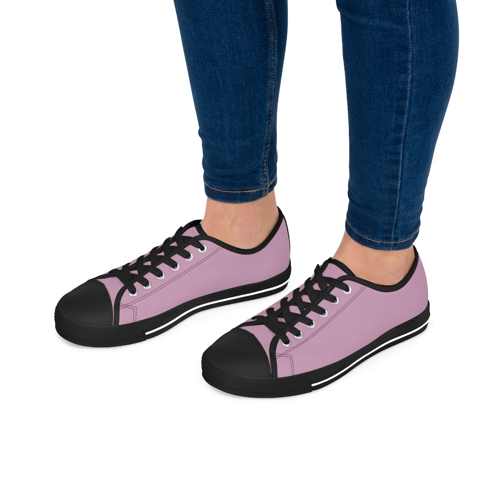 klasneakers Women's Canvas Low Top Solid Color Sneakers - Faded Bubblegum