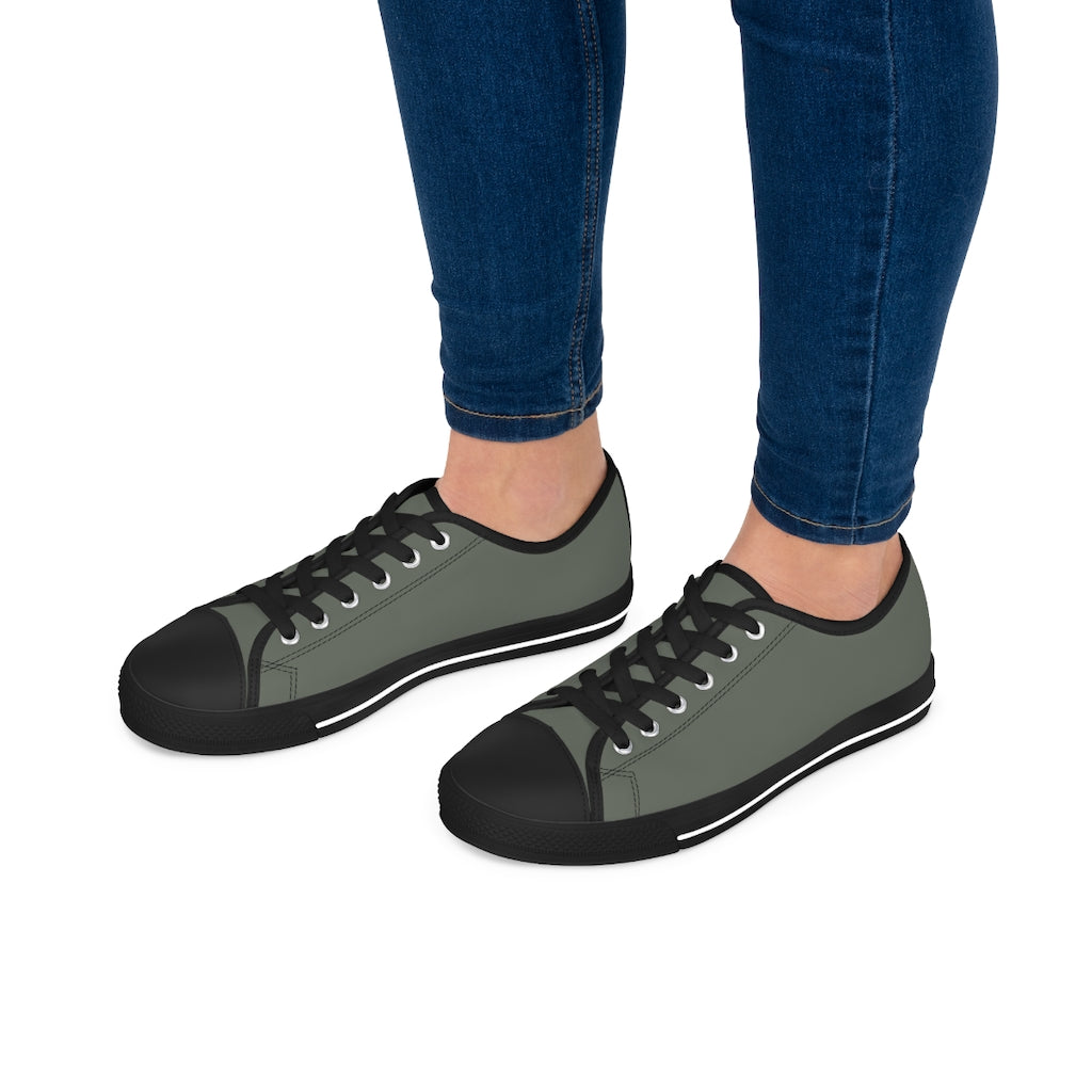 klasneakers Women's Canvas Low Top Solid Color Sneakers - Drab Olive Gray