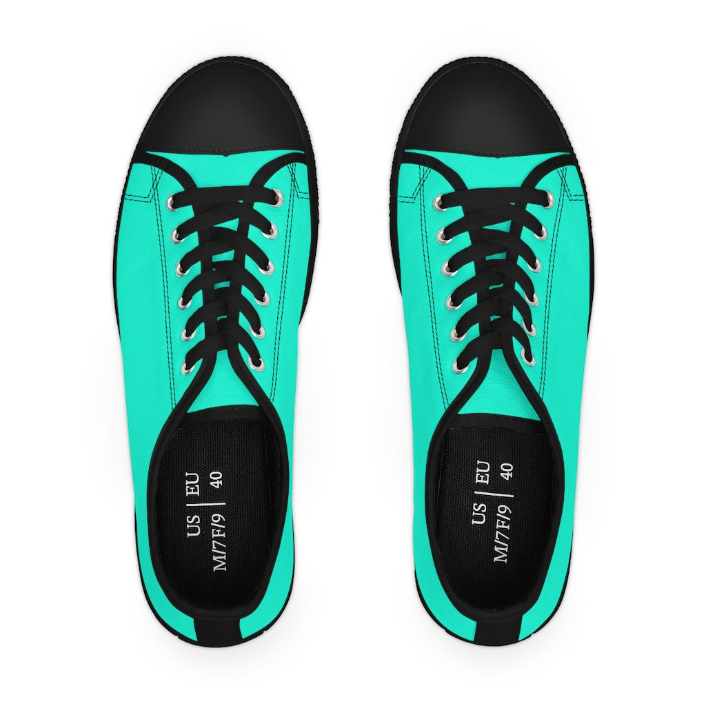 klasneakers Women's Canvas Low Top Solid Color Sneakers - Cool Pool Aqua Green
