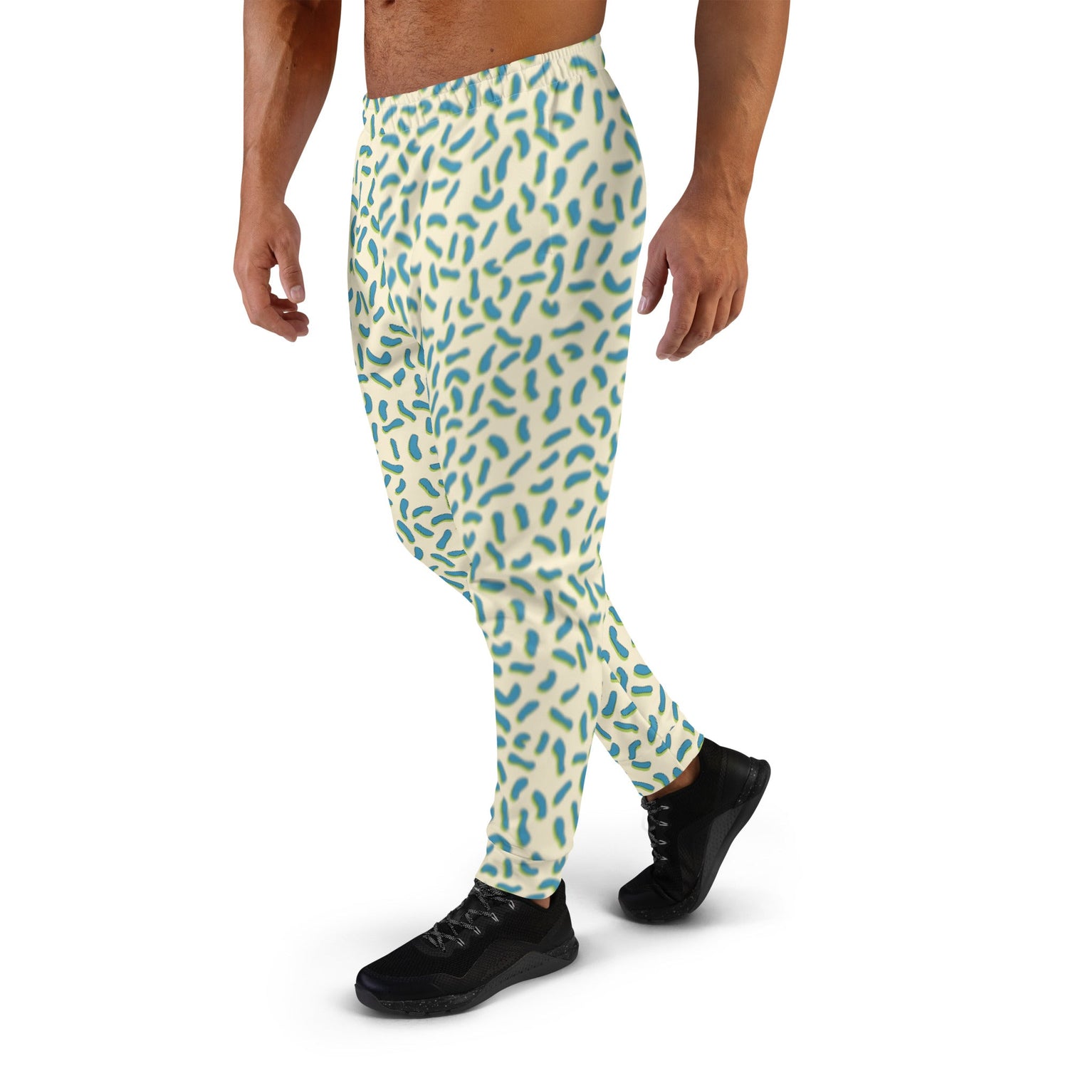 klasneakers KLA Men's Retro 80's Joggers - Light Blue Bacteria on Cream