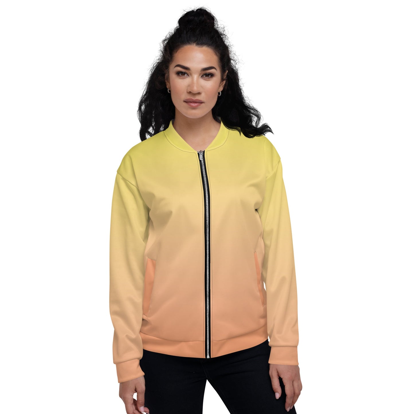 klasneakers KLA Unisex Bomber Jacket - Yellow to Peach Ombre