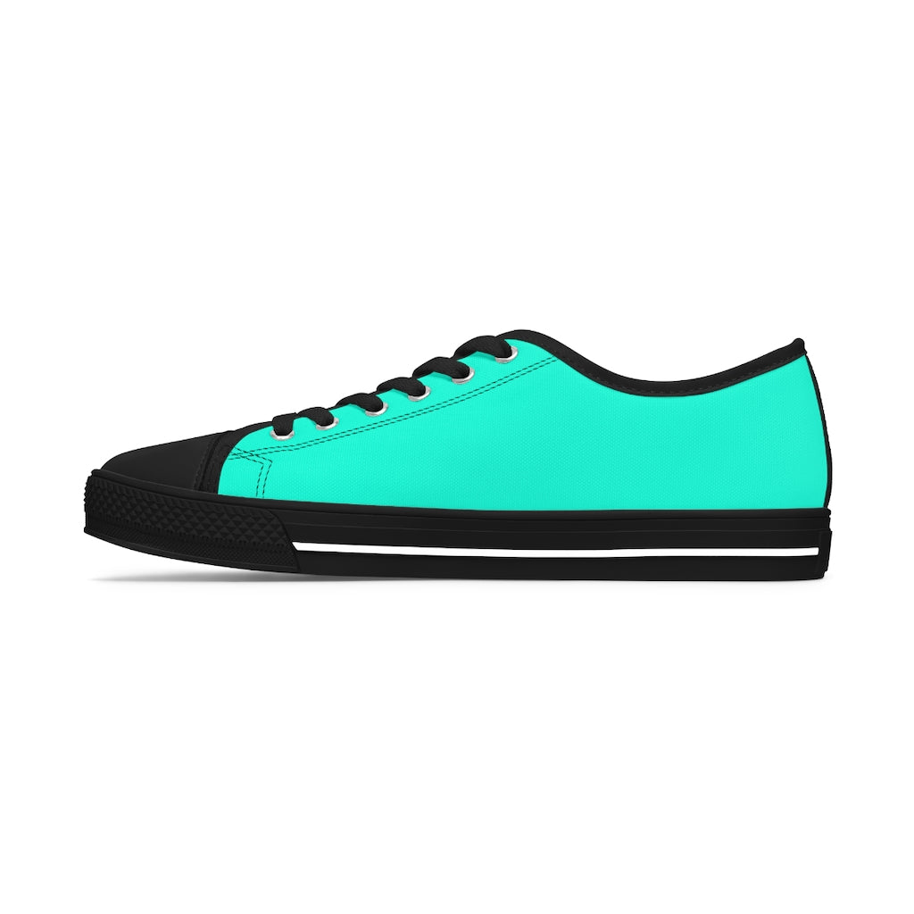 klasneakers Women's Canvas Low Top Solid Color Sneakers - Cool Pool Aqua Green