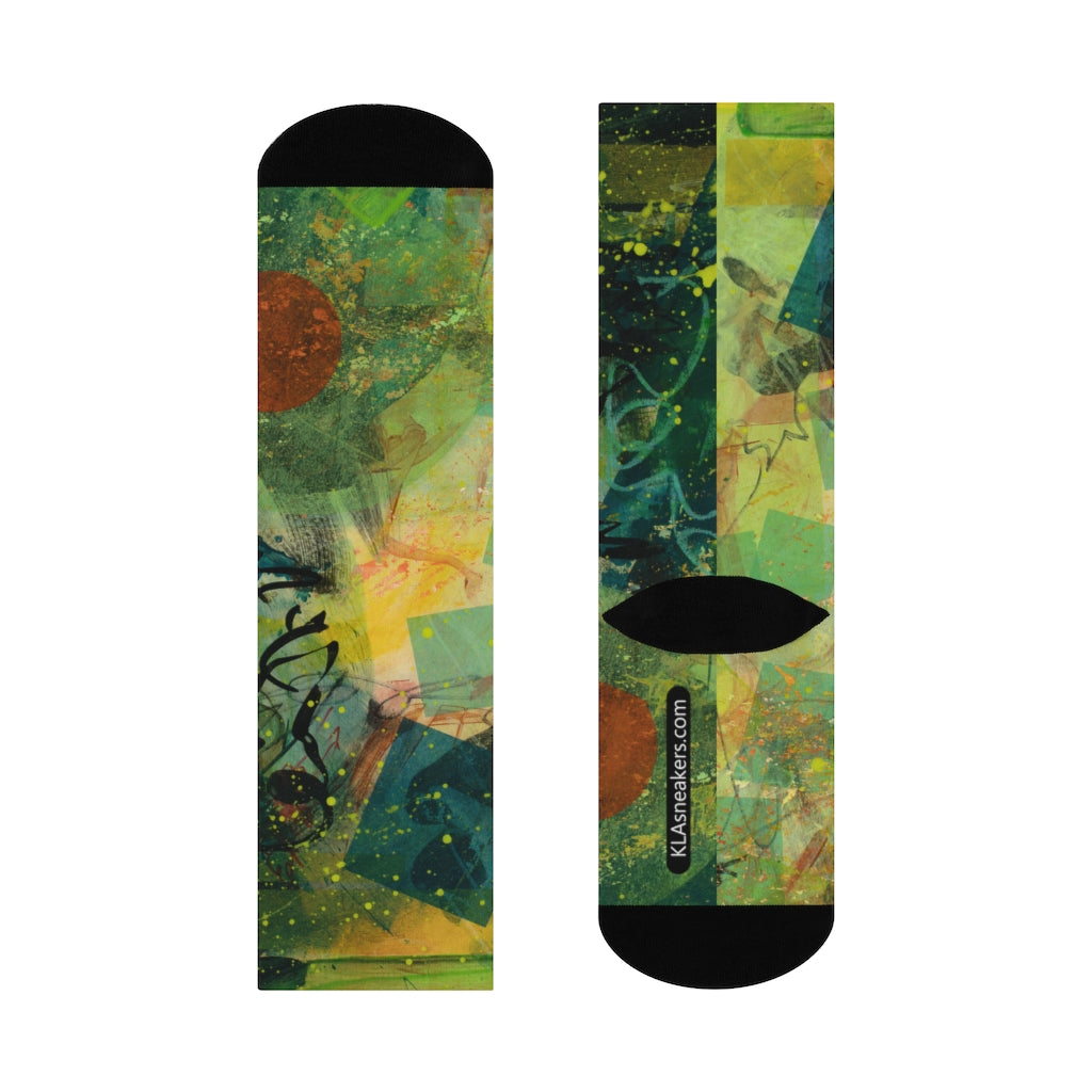 klasneakers Unisex Abstract Art Poly-Cotton Crew Socks - 02865