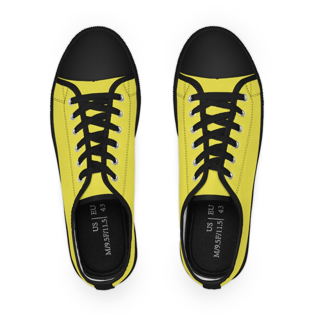 klasneakers Men's Canvas Low Top Solid Color Sneakers - Yellow