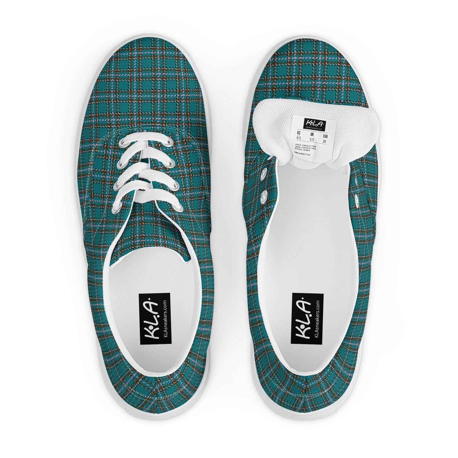 klasneakers Men’s lace-up canvas shoes - Spek Plaid Tartan