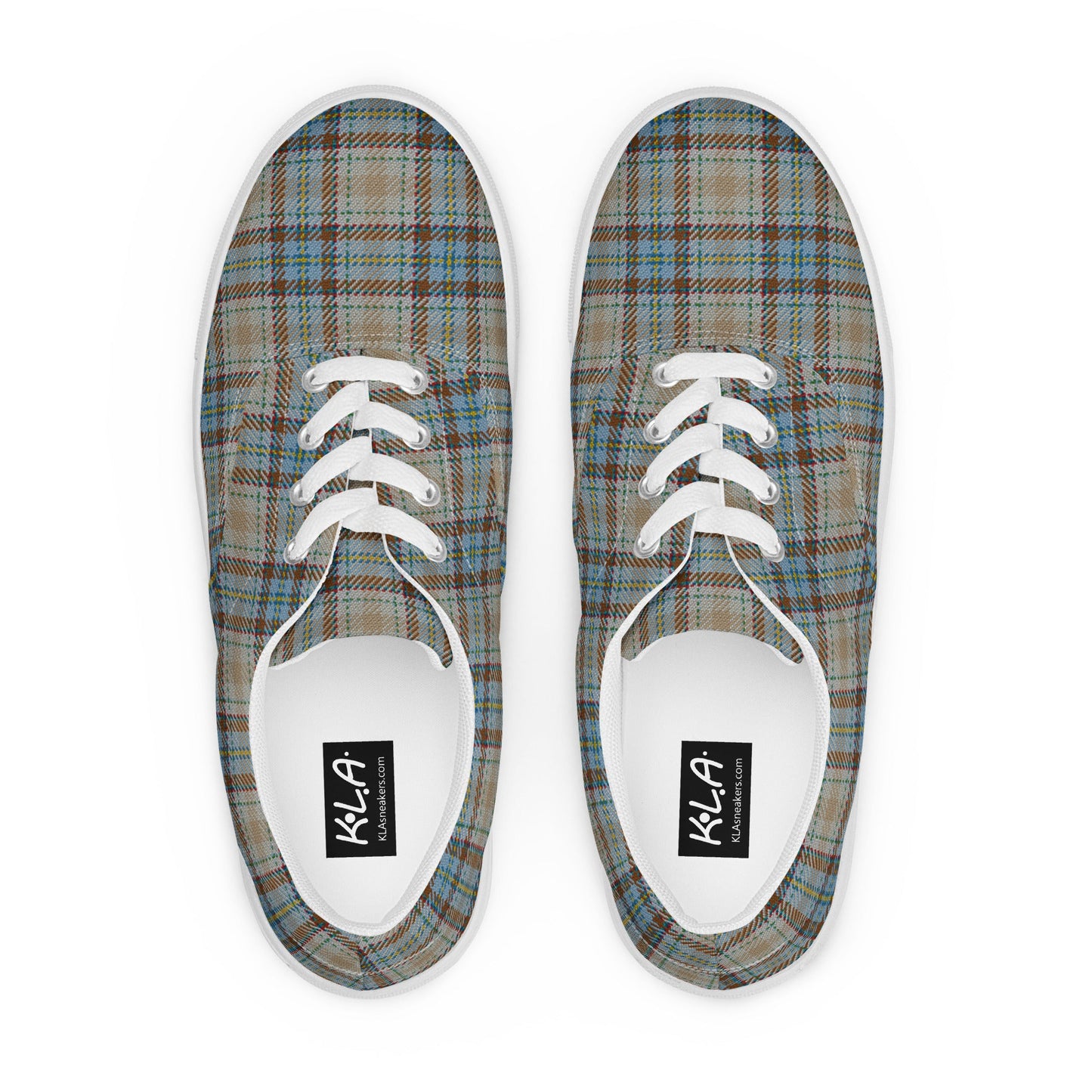 klasneakers Men’s lace-up canvas shoes - Deni Plaid Tartan