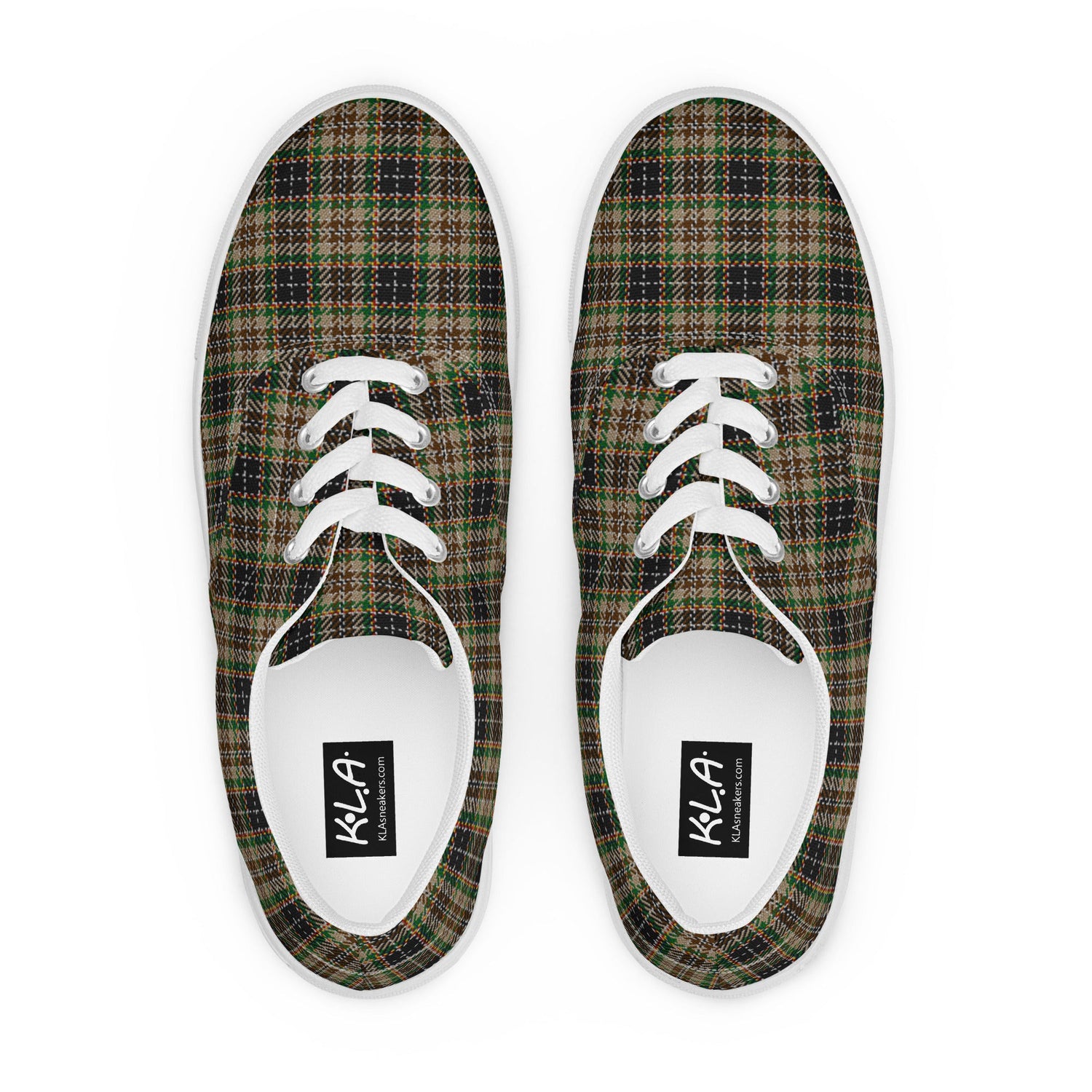 klasneakers Men’s lace-up canvas shoes - Jemi Plaid Tartan