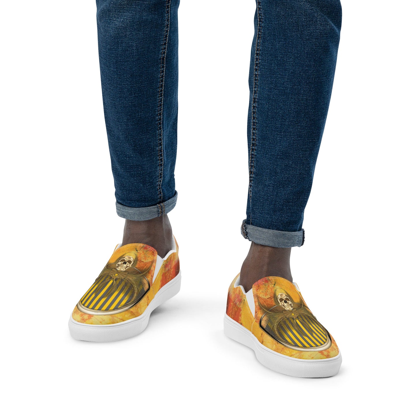 klasneakers Men’s slip-on canvas shoes - Gold Skull