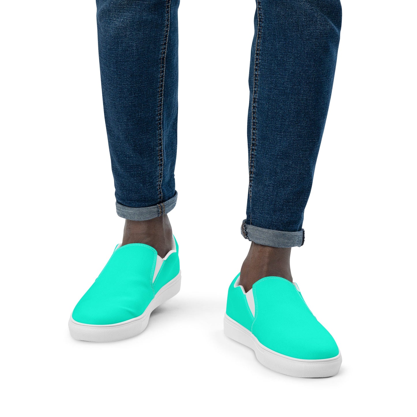 klasneakers Men’s slip-on canvas shoes - Cool Blue Aqua Green