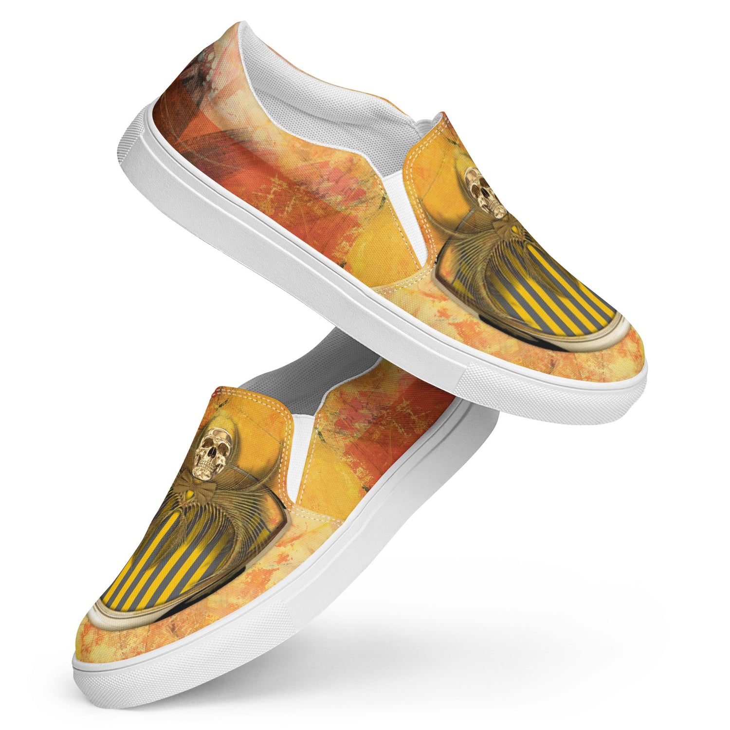 klasneakers Women’s slip-on canvas shoes - Gold Skull